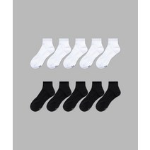 IL-O-GONG-CHIL 10PACK 1507 라이트 애슬레틱 쇼트 삭스 - 스노우화이트/블랙 10PACK1507 LIGHT ATHLETIC SHORT SOCKS SNOW WHI