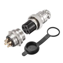 MECCANIXITY Aviation Connector Set 20mm 4 Terminals 7A 250V GX20 Waterproof Male Female Connector F