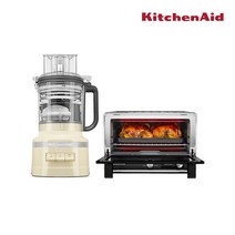 키친에이드 5KFP1319W 13컵 푸드 프로세서 + 5KCO211EBM 아톰 오븐, 화이트(5KFP1319WWH)+오븐
