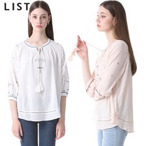 [리스트] 넥라인 에스닉 자수 블라우스