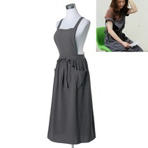 리넨 롱앞치마 딥그레이 미용실롱앞치마 수확용앞치마 동백이앞치마 어린이집여름앞치마 시원한앞치마 목공용