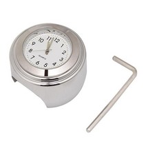 방수 야광 알루미늄 합금 다이얼 쿼츠 시계 바이크 자전거 핸들 바 마운트 모토 액세서리 22mm 25mm, 하얀