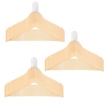 마켓플랜 원목 옷걸이, 혼합색상, 30개입
