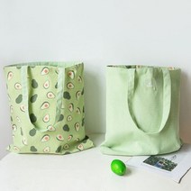 과일패턴 양면 에코백 천가방(아보카도), 아보카도