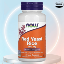 나우푸드 홍국 모나콜린K 모나콜린 600mg 60베지캡슐, 나우푸드 홍국 600mg 60베지캡슐