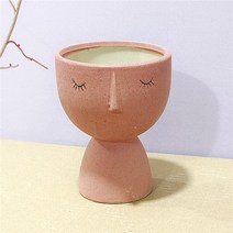 다육이화분 도자기추상 얼굴 세라믹 화분 머리 모양 녹색 심기 크리에이티브 인형 다육이, 03 C