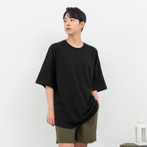 리슈 절개 오버핏 반팔 티셔츠