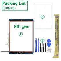 새로운 LCD 화면 디스플레이 외부 터치 스크린 디지타이저 센서 2021 애플 iPad 9 세대 A2602 A2603 A2604 A2605, Normal Black