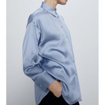 새틴블라우스 드레이프 블라우스 봄 여름 셔츠 여성 실크 새틴 솔리드 긴팔 상의 오피스룩