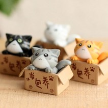 강군샵 미니어쳐 박스고양이-흰색-1개 마리모 테라리움 장식
