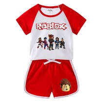 ROBLOX 로블록스 게임 굿즈 아동복 면100% 여름 반소매 아동복세트 배색 나그랑 반팔티+랍빠 끈반바지 7색 옷 굿즈 2호세트 그림B