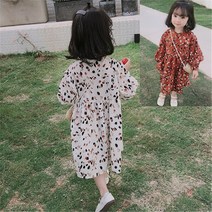 PigPug 여자 스커트 꽃 일본식 드레스 공주 치마 22 가을 새로운 대외 무역 어린이 착용 3-8 세