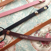 천연 가죽 마스크 스트랩 목걸이 (수입가죽/이니셜 각인)