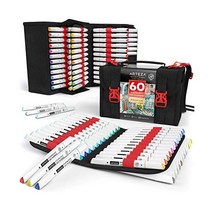 Arteza 아르테자 미술 용품 알코올 아트 마커 120색, Set of 60, Multicolor