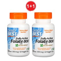 1+1 닥터스 베스트 활성 엽산 800mcg 고함량 4세대 활성형 60 베지 캡슐, 1+1제품입니다.