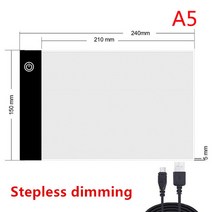 테블릿 드로잉 a3 a4 a5 three level dimmable led light, a5 무단 디밍