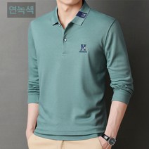 KAQIA 긴팔티 남성 캐주얼 루즈핏 카라티 비즈니스 긴팔티셔츠 tm2171