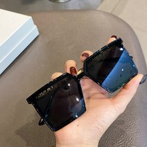 DFMEI 인터넷 유명 인사 상자 편지 선글라스 여성 정사각형 큰 프레임 큰 얼굴 안경 얇은 선글라스의 한국어 버전