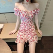 여름오프숄더원피스 프렌치 허리보정 플라워 페플럼 어깨트임 여성 후리다 주름 리시안시스 무드 2278810861