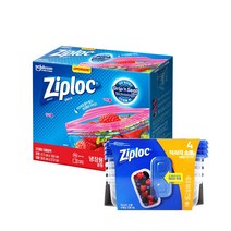 지퍼락 그립앤실 냉장 225매 (중형 150매+대형 75매) + 지퍼락 직사각 용기 소형 4입, 단품