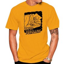 스크롤쏘 Scroll saw 계속 스크롤 스크린 프린트 티셔츠 팝 초현실적 공포 팝 문화 대안 해골 일러스트 스, 04 Men Ginger_03 S