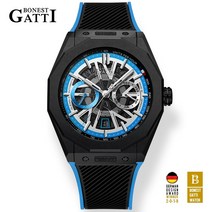BONEST GATTI 남성 명품 기계식 자동 오토매틱 손목시계 사파이어 글라스 야광 방수 다기능 100%정품 - BG9601-A