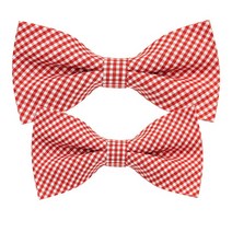 타이타이 BRAND NWE 레드&화이트 파퓰러 스몰 코튼 체크 아빠와아들 매칭 보타이 세트 CP3008