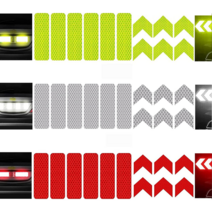 스코라 반사 스티커 혼합 색상 안전표시 차량 자전거, 황색+레드+실버