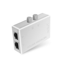 미니 2 포트 RJ45 RJ-45 네트워크 스위치 이더넷 상자 스위처 듀얼 웨이 수동 공유 어댑터, 하나, 하얀색