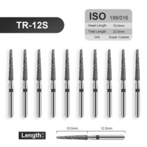 세신드릴 JINGT 다이아몬드 버 고속 핸드피스 에머리 고경도 네일 1.6mm 박스당 10 개, 9.TR-12S