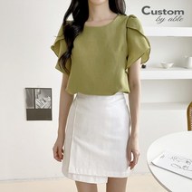 커스텀에이블 튤립소매 반팔 블라우스_C2304BL064B