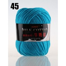 [9월픽]뜨개질용 우유 코튼 원사 50g 120M 아크릴 크로셰 뜨개질 소모사 라인 뜨개질 담요 DIY 수제, 1pc 45