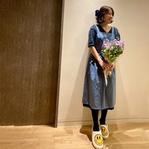 [스마일 앞치마]요리강습 미술수업 어린이집 꽃집 선생님 앞치마 집들이선물용, 미드나잇그린