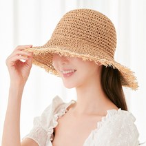 노이드비 여성 예쁜 라피아 밀짚 넓은챙 해변 비치 여름모자