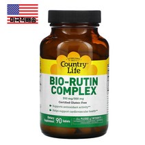 Country Life 컨트리 라이프 바이오 루틴 콤플렉스 칼슘 바이오플라보노이드 Bio Rutin Complex 500mg 90정, 90개, 1개