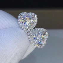 모이사나이트피어싱 모사나이트 귀걸이 주얼리 시 오브 유태인 스토어 하트 moissanite 컷 총 2.00ct 다이아몬드 테스트 통과 moissanite 화이트 골드 39