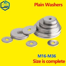 세탁기부품 Plain Washers M16-M36 304 Stainless Steel Gasket Metal Screw-flat GB97 Extra Thick, 13 M27X50X4.0(2Pcs)