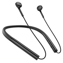 무선 스포츠 블루투스 이어 버드 헤드셋 넥 밴드 이어폰 in-Ear With Mic 뮤직 헤드폰 xiaomi sony호환, [02] Black