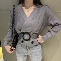 대박난박양 벨티드 크롭 니트