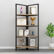 상장진열장 상패 피규어 진열대 장식장 트로피 진열장 기념품, 길이90 폭36x180 월넛 + 블랙