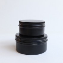 갓샵 원형 틴케이스 [블랙 150ml 8.3x3.8cm] 철제 알루미늄 철 금속 틴 캔, 없음, 1개