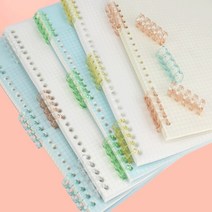 파스텔 바인더링 5공 셀프 묶음 파일 제본 책철 루즈링, 레드