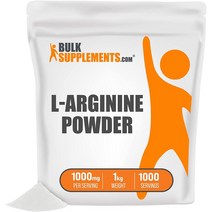 벌크서플먼트 BulkSupplements L-Arginine 엘아르기닌 분말 1kg, 3팩