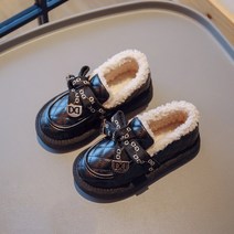 유블리 아동 기모 안감 털 리본 러블리 단화