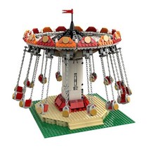 MOC-36035 10257 브릭 호환 스윙 라이드 친구 놀이 공원 블록 롤러 코스터 피규어 모델, 01 C4594 With Motor