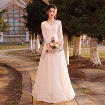 피로연 예복 2부 웨딩 촬영 화이트 원피스 드레스 A70