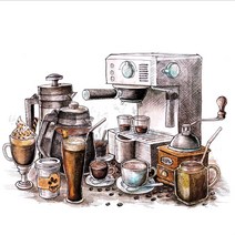 패브릭샵 컷트지 DTP 폴리캔버스 I Love Coffee 6컬러, 2번