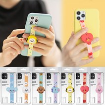 BT21 핸드폰 핑거 스트랩 줄 끈 스마트폰 휴대폰 아이폰 갤럭시 케이스 부착 하트 토끼 귀여운 명품 핑크 치미 타타 쿠키 슈키 알제이 코야 망 베이비 피규어 굿즈 다이소, BT21 베이비 피규어 스트랩 망