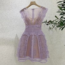 세부 베트남 레이스 원피스 브이넥 비치패션 페이즐리 꽃무늬 전통의상 디자이너 고급 옷 화이트