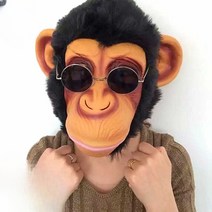 동물 마스크 얼굴 물고기 호랑이 말 머리 고릴라 가면, 큰 귀 원숭이 모자